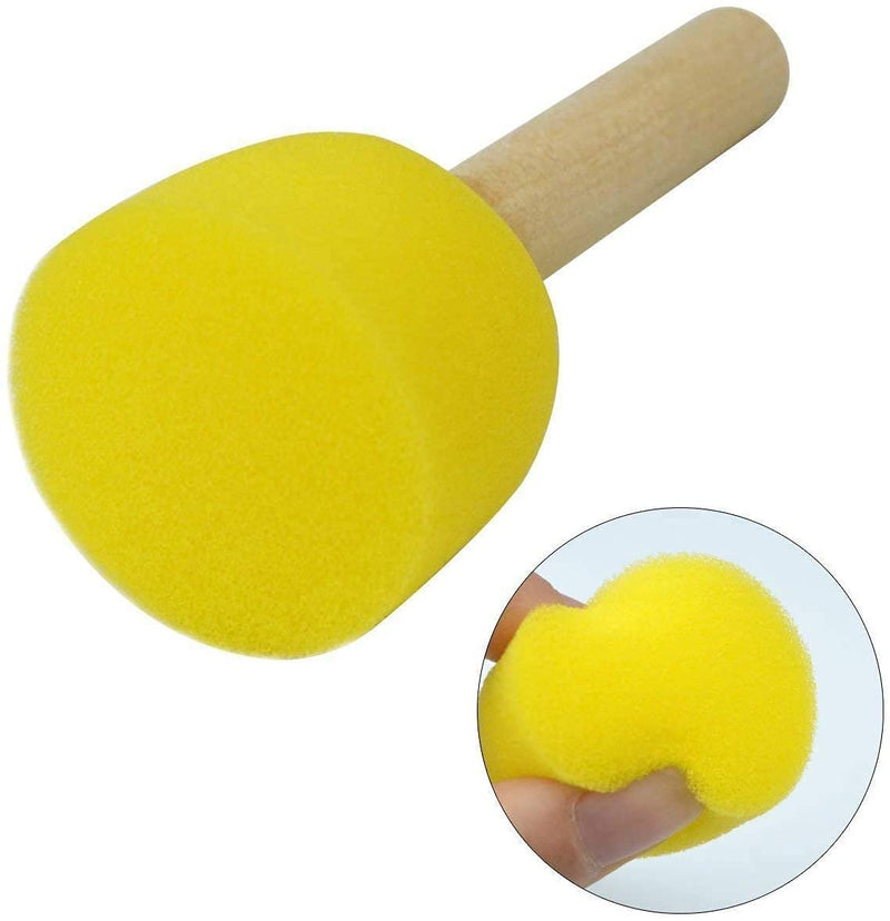  [AUSTRALIA] - 28-Pieces Assorted Size Round Sponges Brush Set, Paint Tools for Kids Yellow