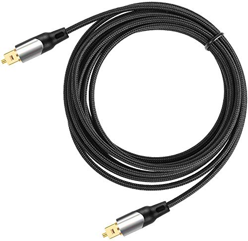 CableCreation Digital Audio Cable 10FT, Digital Optical Cable [24K Gold Connector, Nylon Braided] Optical Audio Cable for Home Theater, Sound Bar, TV, PS4, Xbox & More, 3M 10Feet Black & Silver - LeoForward Australia