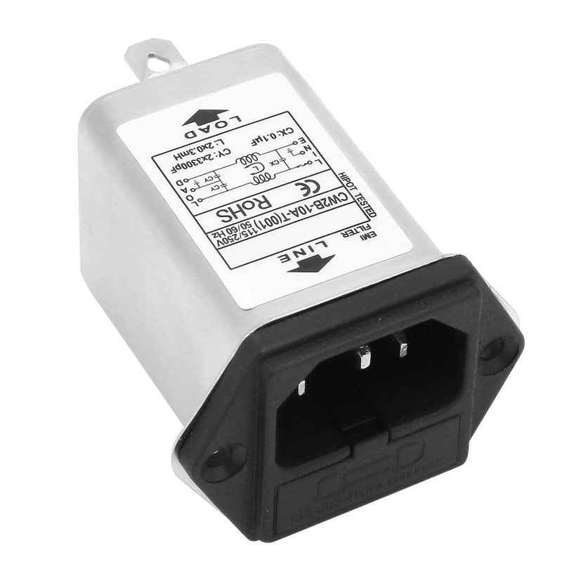  [AUSTRALIA] - EMI Power Filter, CW2B-10A-T (001) EMI Power Filter with Fuse Socket 2-in-1 Single Safety 125/250V Inductors, Coils and Filters