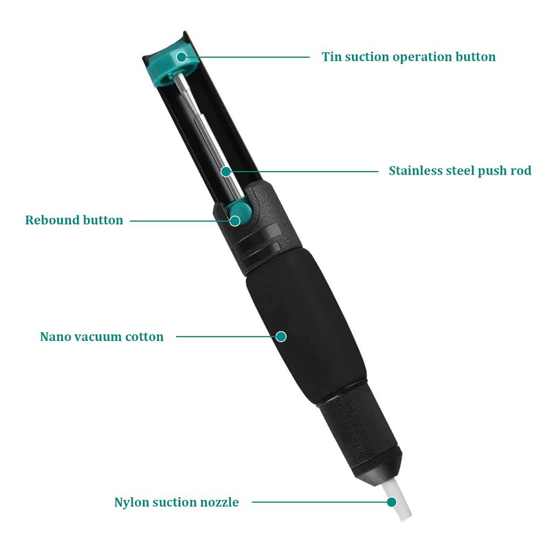  [AUSTRALIA] - YPLonon Desoldering Pump Solder Remover Tool with 4 Pieces Solder Wicks (2.5mm × 1.5m) Desoldering Pump and Solder Wick Kit Desoldering Wick & Solder Sucker for Removing Solder Wicks