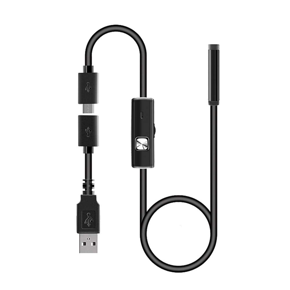  [AUSTRALIA] - Semi-rigid USB Endoscope, MoreChioce 7 mm Waterproof Endoscope Endoscope Camera Inspection Camera with 6 LEDs Compatible with Android Mobile Phones and Tablet Devices, 1M 1M
