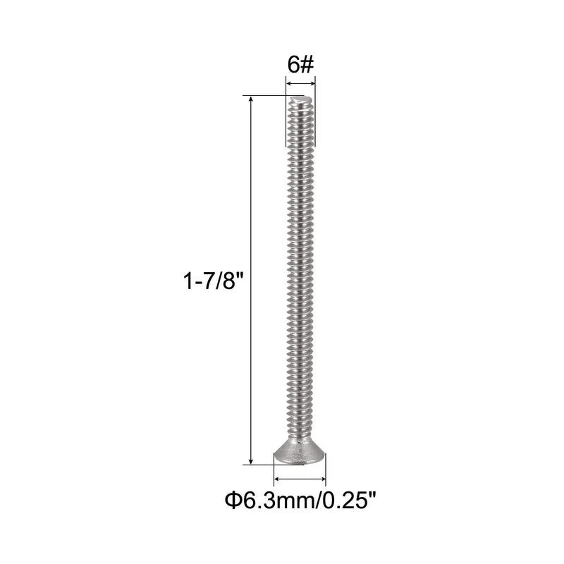  [AUSTRALIA] - uxcell 6#-32x1-7/8" Flat Head Machine Screws Phillips 304 Stainless Steel Bolts 50pcs