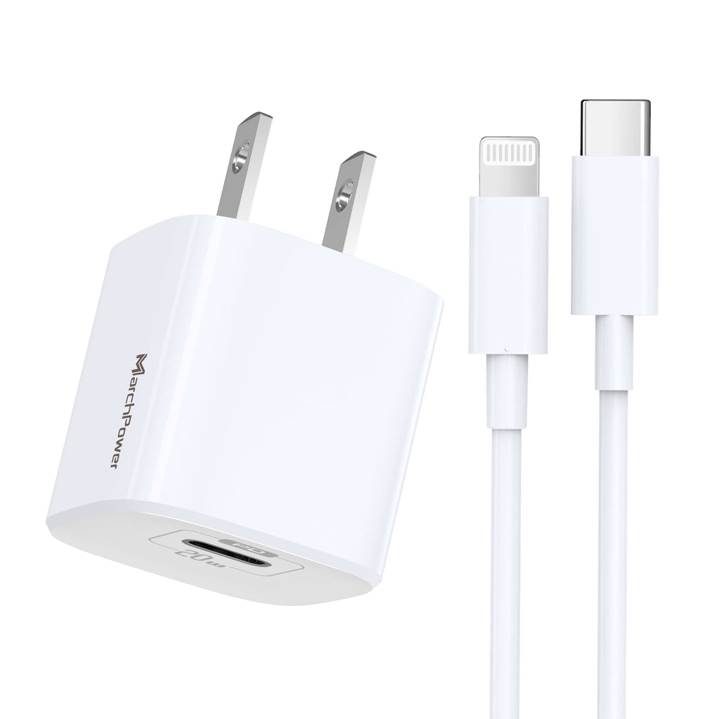  [AUSTRALIA] - iPhone Fast Charger - MFi Certified 6FT USB-C to Lightning Cable - PD3.0 20W Type-C Quick Charging Block Super Rapid Speed Charge Plug and Cord Compatible with iPhone iPad 14 13 12 SE 11 Pro Max XS XR White