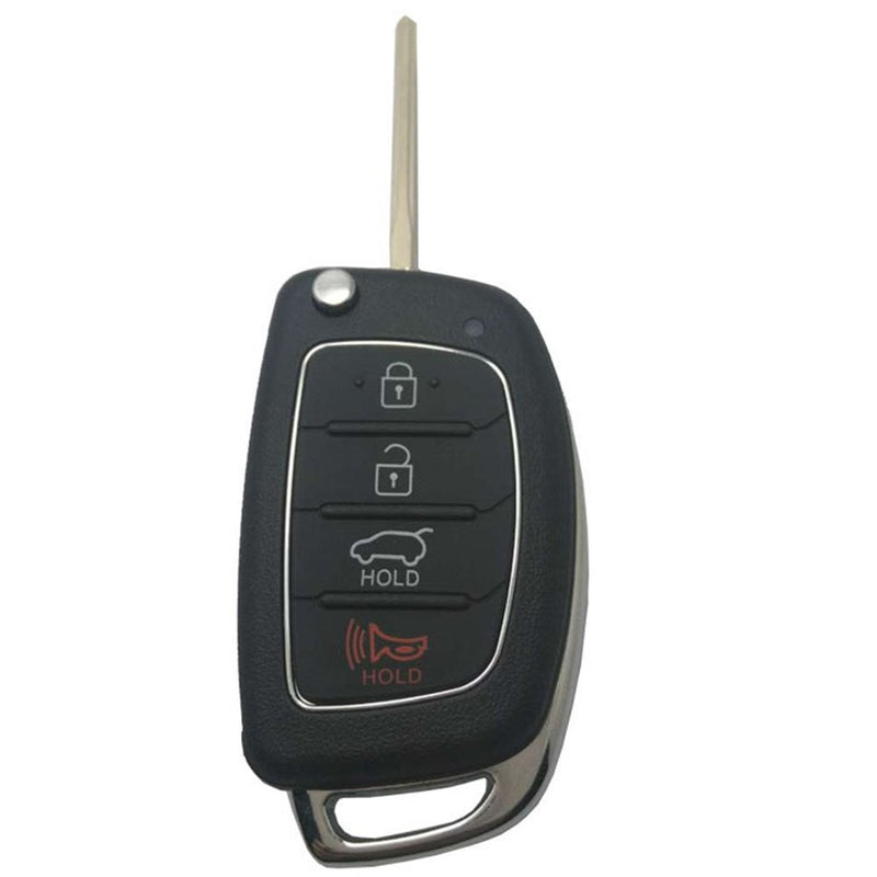  [AUSTRALIA] - Car Key Fob Case Shell for Hyundai Sonata Santa Fe Flip Floding Keyless Entry Remote Control Replacement Key Fob Cover Casing with Uncut Blade Blank (4 Buttons Key Shell) 4 Buttons Key Shell
