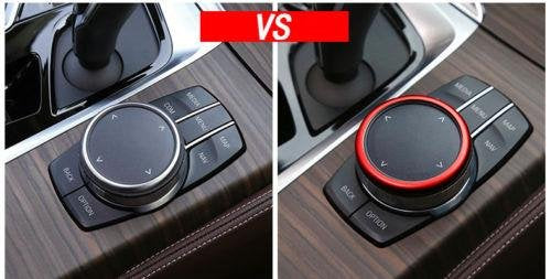  [AUSTRALIA] - Xotic Tech 1pcs JDM Red Aluminum Center Console Multimedia iDrive Controller Knob Decoration Ring Cover for BMW 1 2 3 4 5 6 7 Series X3 X4 X5 X6 2011-up