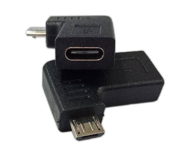  [AUSTRALIA] - zdyCGTime Micro USB 2.0 to USB C Adapter,Right & Left Micro USB Male to USB Type C Female Data Sync and Charging Converter Adapter for Phones, Computers, Tablets (90 Degree Micro USB 2.0) 2 Packs 90 Degree Micro USB 2.0