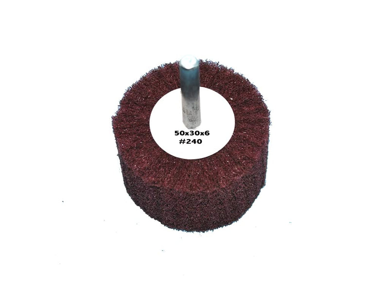  [AUSTRALIA] - 3 pieces of abrasive fleece grain size: 240, 50mmx30mm, 6mm clamping shaft - sanding mop pen, sanding mop, sanding fleece wheel with shaft.