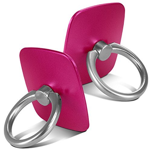  [AUSTRALIA] - GOOSPERY Ring Stand Holder, Wow Ring [Metallic Finish] 360 Degree Rotating Kickstand [Light Anti Drop Finger Phone Grip Ring] Universal Smartphone Compatible - Hot Pink