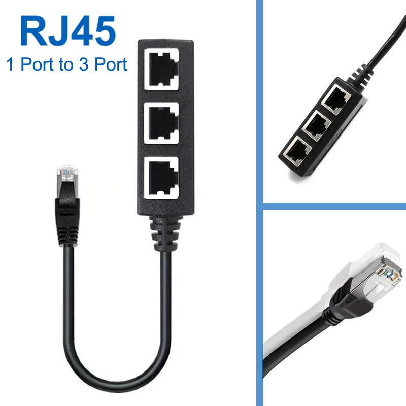  [AUSTRALIA] - RJ45 Ethernet Cable Splitter Network Adapter,Ethernet Splitter 1 to 3 Cable Adapter Suitable Super Cat5, Cat5e, Cat6, Cat7 LAN Ethernet Socket Connector Adapter LAN Splitter (1to3) 1to3