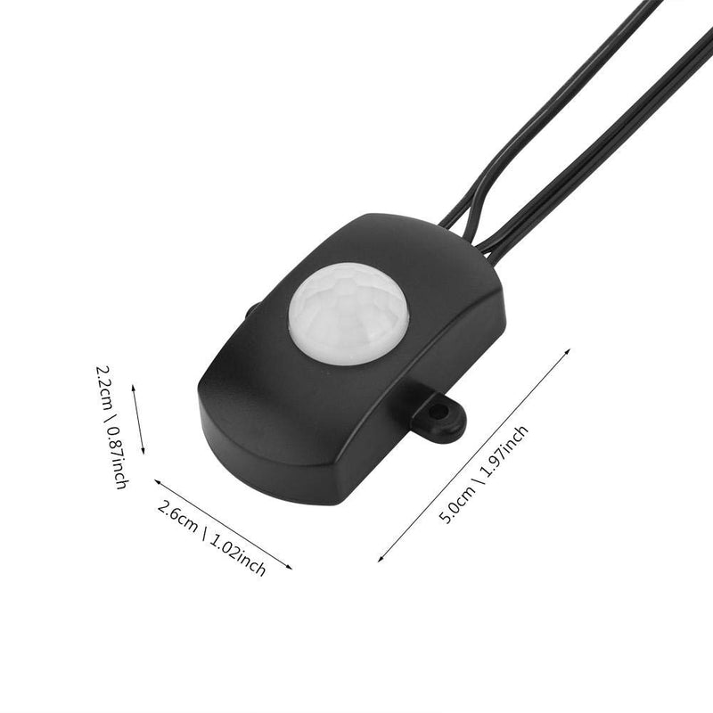 Socobeta PIR Infrared Motion Sensor Detector 4A DC 5-24V Mini Motion Sensor Switch LED Strip USB Interface Lighting for Bathroom(Black) Black - LeoForward Australia