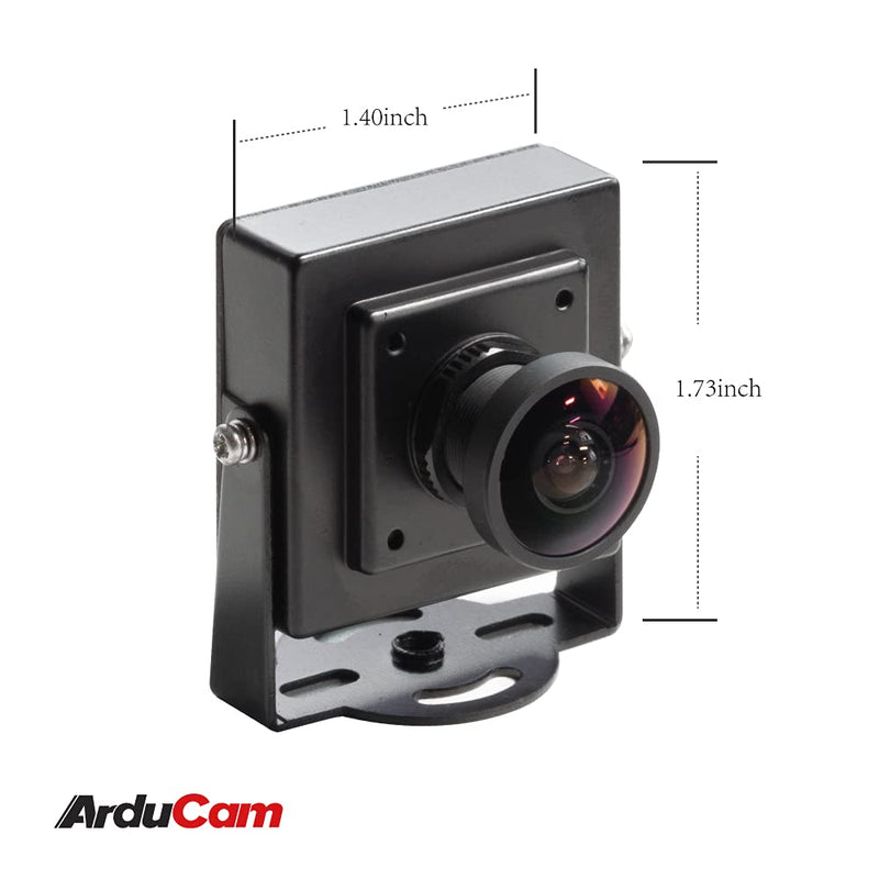  [AUSTRALIA] - Arducam Fisheye Low Light USB Camera with Mini Metal Case, 2MP 1080P IMX291 Wide Angle Mini H.264 UVC Video Camera Board with Microphone for Computer, Laptop, and Desktop