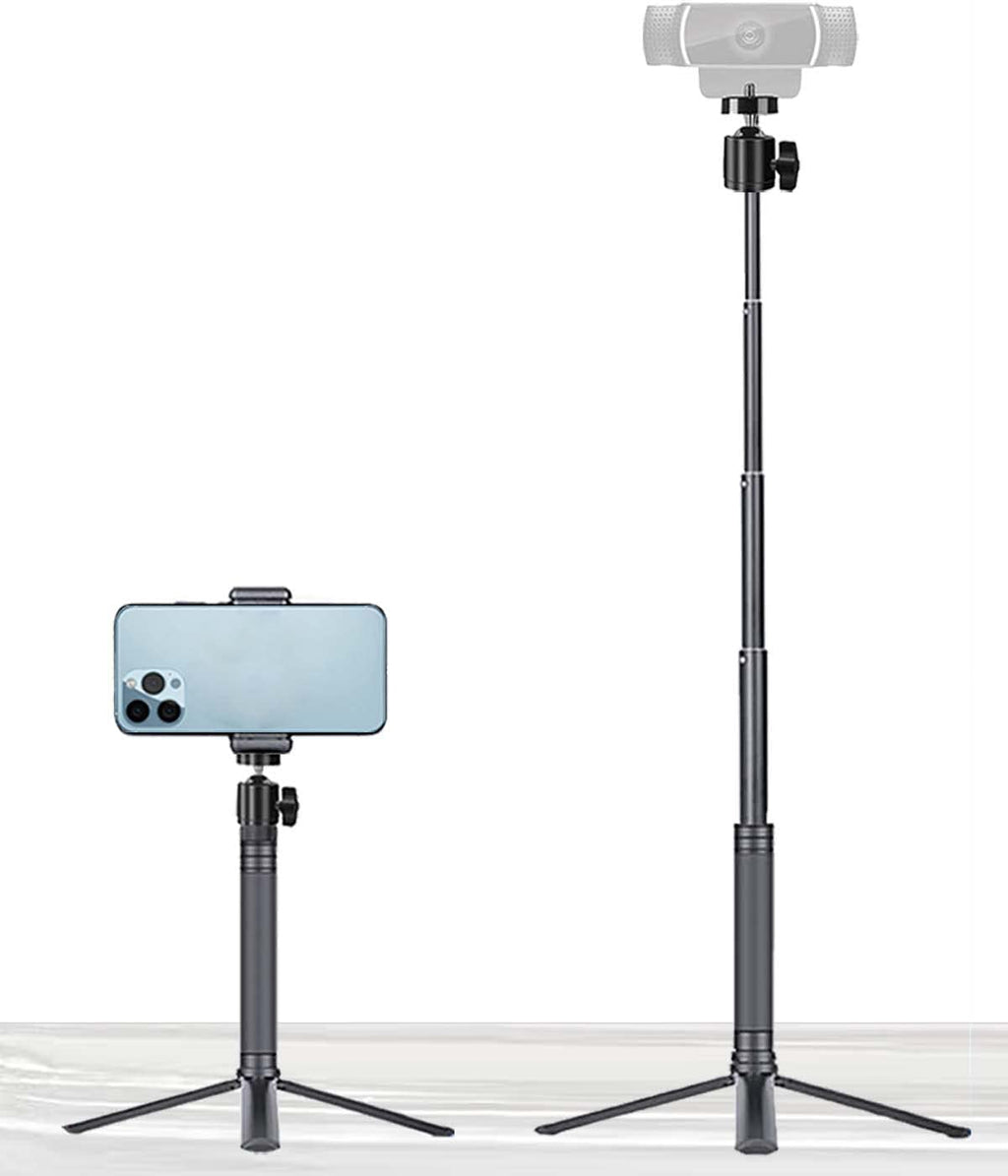  [AUSTRALIA] - JCWINY Desk Webcam Stand Tripod 30" Extendable Continuity Camera Mount for Mac iPhone Webcam Mount Aluminum Desktop Tripod Stand for Logitech Brio C925e C922x C930e C922 C930 C920 C615 iPhone Camera