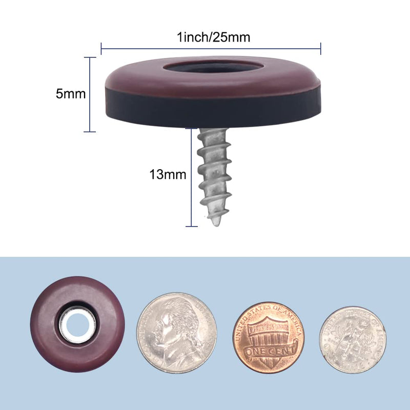  [AUSTRALIA] - 1 inch Furniture Sliders, 20pcs Teflon Furniture Glides with Screws for Easy Moving on Carpet (Coffee)