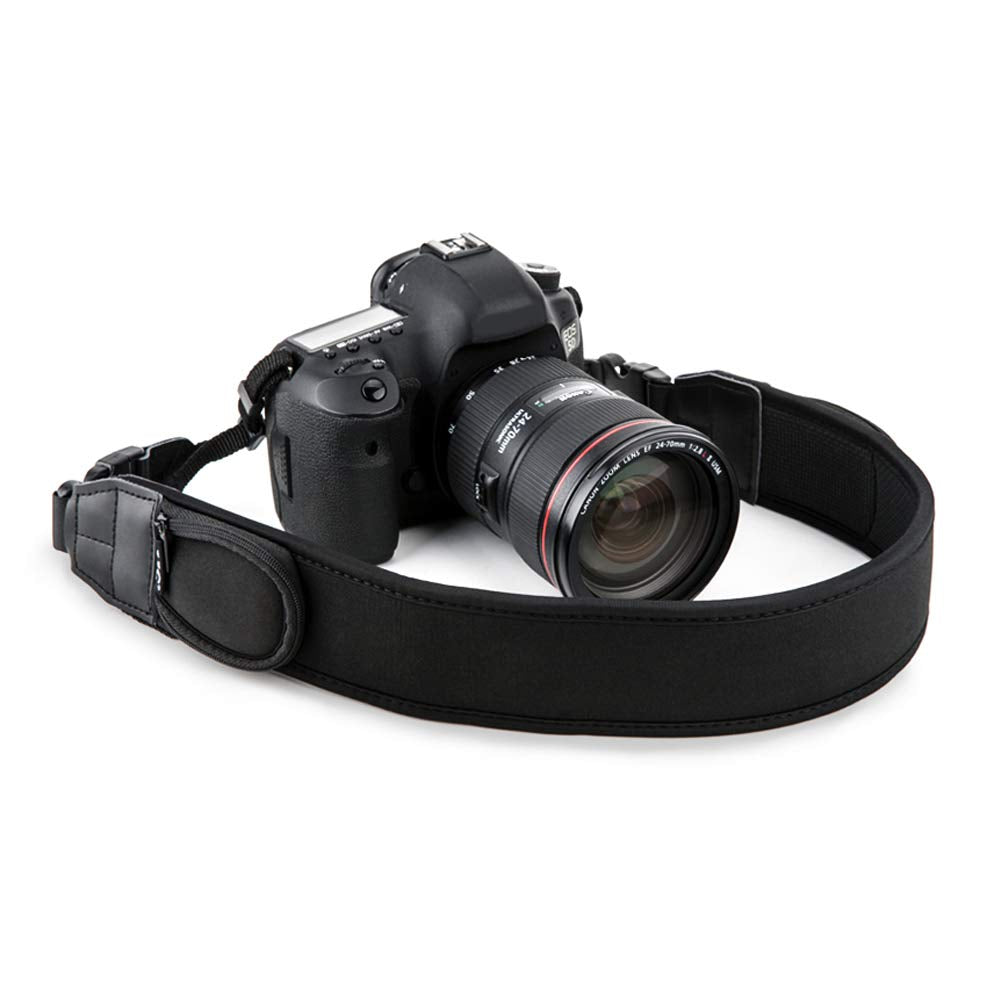  [AUSTRALIA] - DSLR Camera Neck Strap, Soft Neoprene Shoulder Belt for Canon EOS R5 R6 5D Mark IV 6D Mark II SL3 SL2 T8i T7 T7i 90D 80D Nikon D6 D5 DF D850 D810 D780 D7500 D5600 D3500 etc with Zipped Pockets