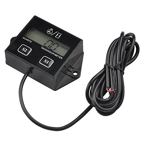 [AUSTRALIA] - Runleader Digital Hour Meter Tachometer, Maintenance Reminder, Battery Replaceable, Automatically Shutdown, Use for ZTR Lawn Mower Tractor Generator Marine ATV Snowmobile and Gas Powered Equipment