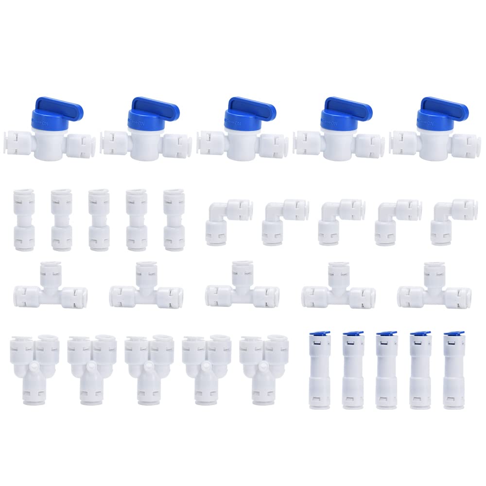  [AUSTRALIA] - CNAODUN 1/4" OD Quick Connect Fittings Push to Connect Water Tube Fittings for RO Reverse Osmosis Water Filter Pack of 30… RO Connectors Kit(30 pcs)