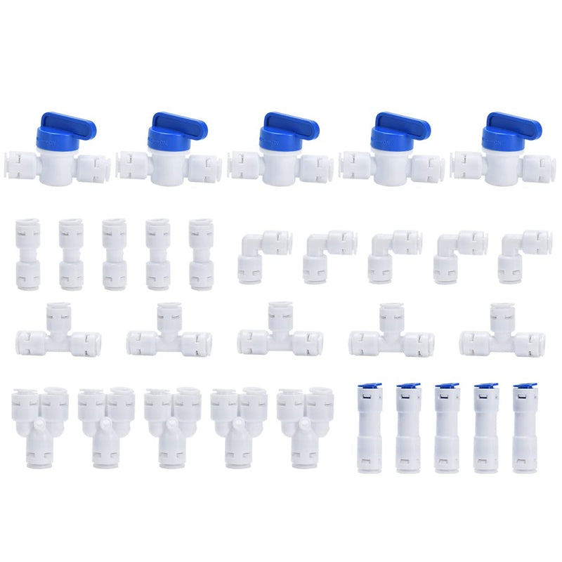  [AUSTRALIA] - CNAODUN 1/4" OD Quick Connect Fittings Push to Connect Water Tube Fittings for RO Reverse Osmosis Water Filter Pack of 30… RO Connectors Kit(30 pcs)