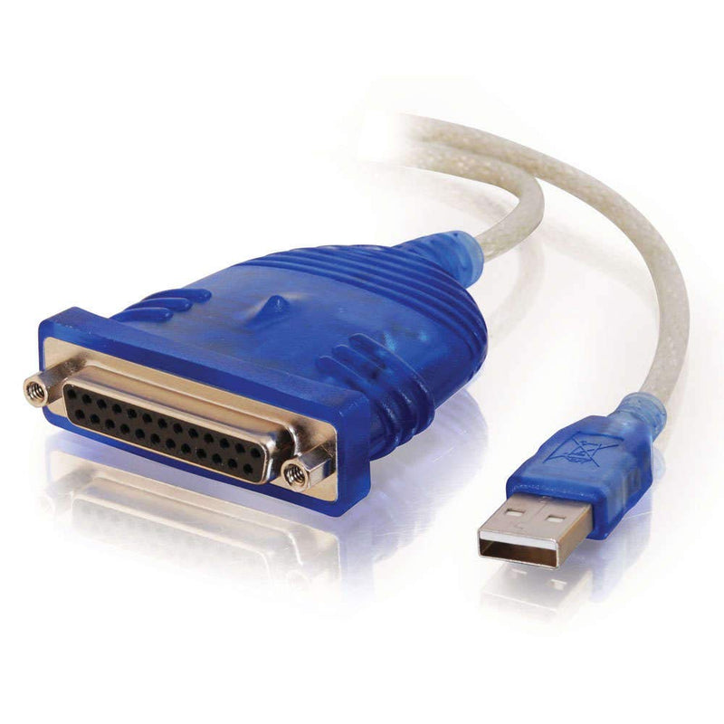  [AUSTRALIA] - C2G USB to Parallel Printer Cable - DB25 Adapter Connects Printers to Computer USB Ports - 6ft Cable with Molded Connectors for Durability - 16899