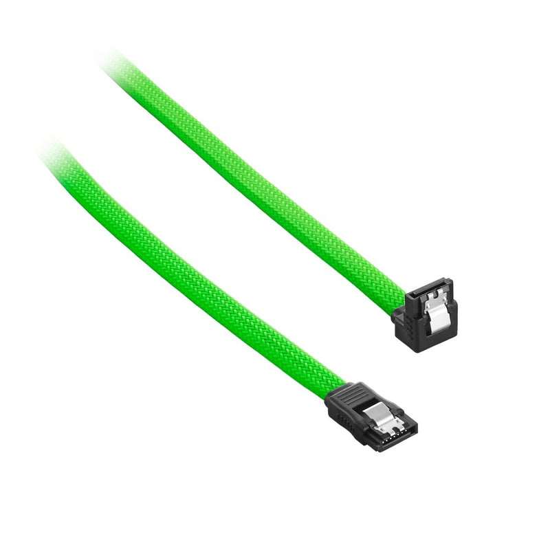 CableMod ModMesh Sleeved Right Angle SATA 3 Cable (Light Green, 30cm) Light Green - LeoForward Australia