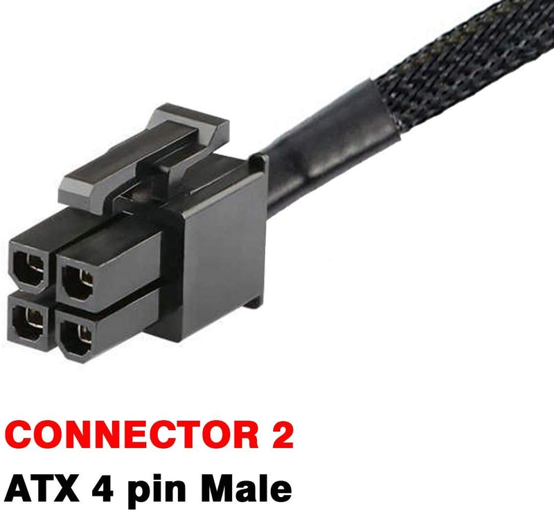  [AUSTRALIA] - ATX CPU 4 Pin Female to Male Motherboard Extension Cable 12V for Power Supply 24 Inches (2 Pack) TeamProfitcom