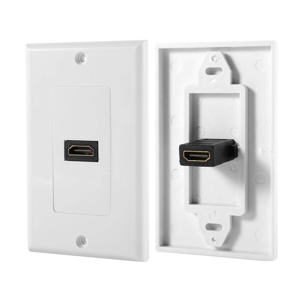  [AUSTRALIA] - 1 Port Gold-Plated HDMI Wall Plate, Single Outlet Port Insert - HDMI Face Plate Socket Insert Jack Perfect for Home Theater System