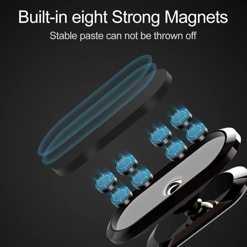  [AUSTRALIA] - TIQUS [3 Pack] Car Magnetic Phone Mount, Upgrade 8X Magnets Strong Magnet Cell Phone Holder,Dashboard 360° Rotation & Degrees View, for All Smartphone and Cellphone