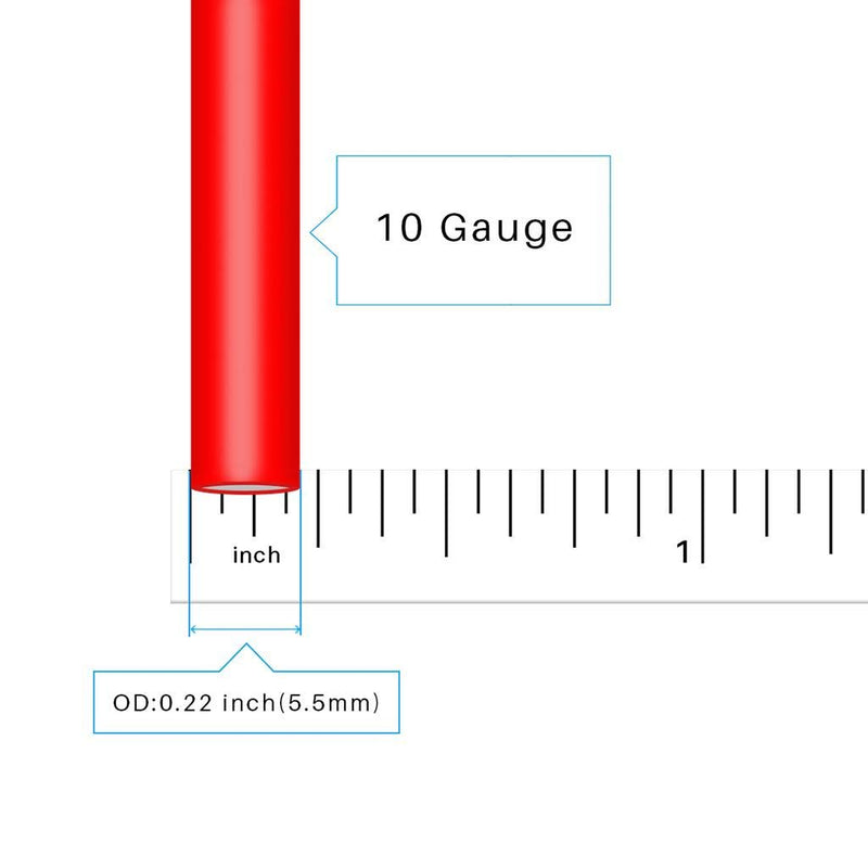  [AUSTRALIA] - BNTECHGO 10 Gauge Silicone Wire 10 ft red and 10 ft Black Flexible 10 AWG Stranded Copper Wire 10 gauge 10ft red and 10ft black silicone wire red and black