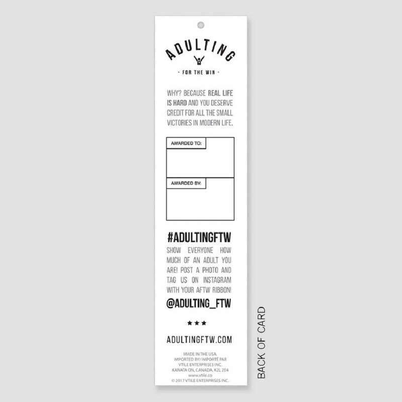  [AUSTRALIA] - Adulting FTW Self-Proclaimed Craft Beer Expert Adulting Award Ribbon on Gift Card 1 5/8" x 6"