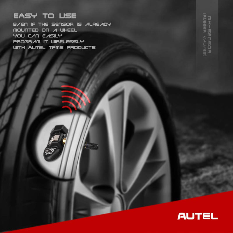  [AUSTRALIA] - Autel TPMS Sensor (Screw-in 315MHz + 433MHz) OE-Level 100% Clone-able Programmable Sensor Fits 98% Mainstream Vehicles with Rubber Valves for Tire Pressure Monitoring System