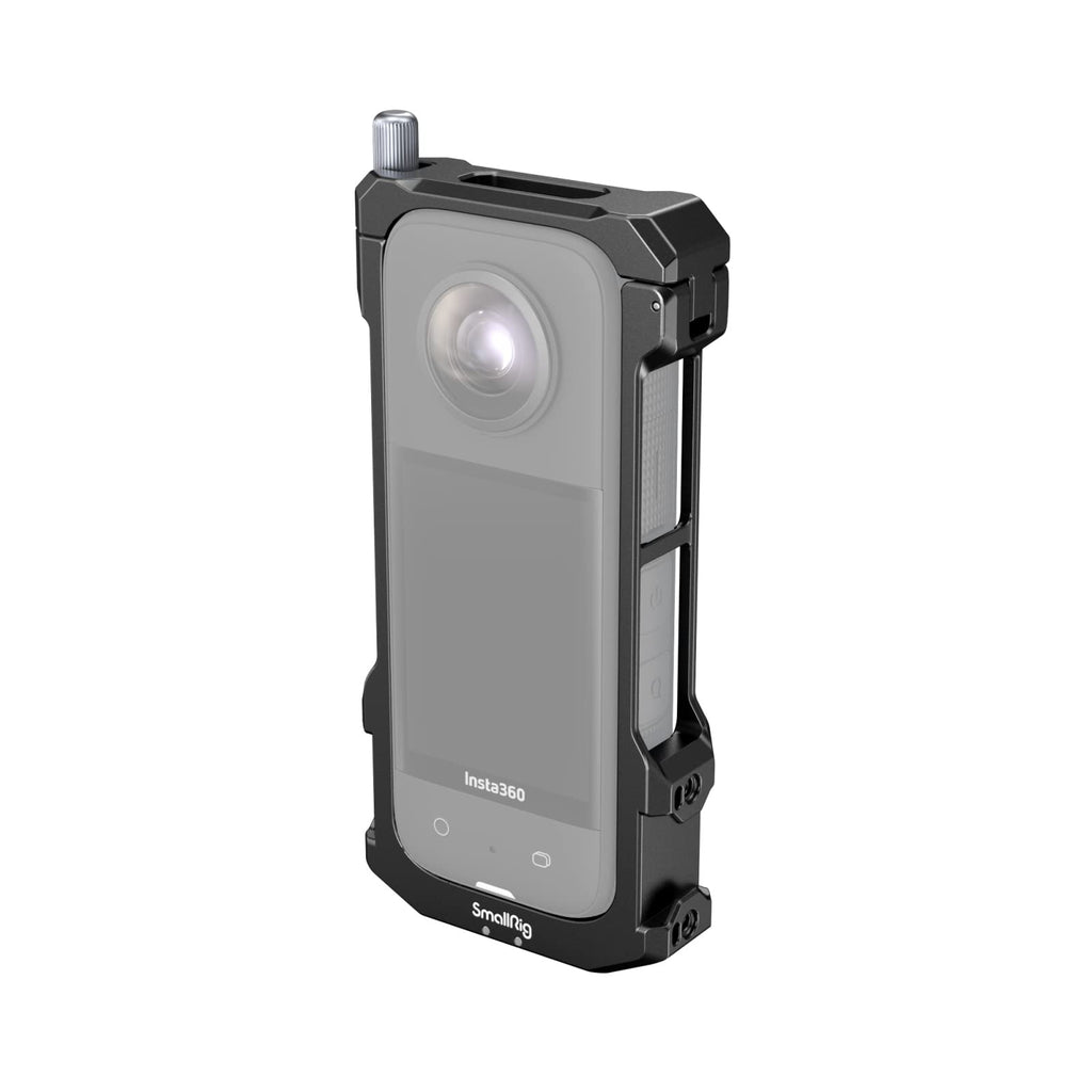  [AUSTRALIA] - SmallRig Aluminum Frame Cage for Insta360 X3, Protective Case for Insta 360 X3, with 1/4" Threads, Cold Shoe Mount, Folding Fingers, Silicone Lens Cap - 4088B
