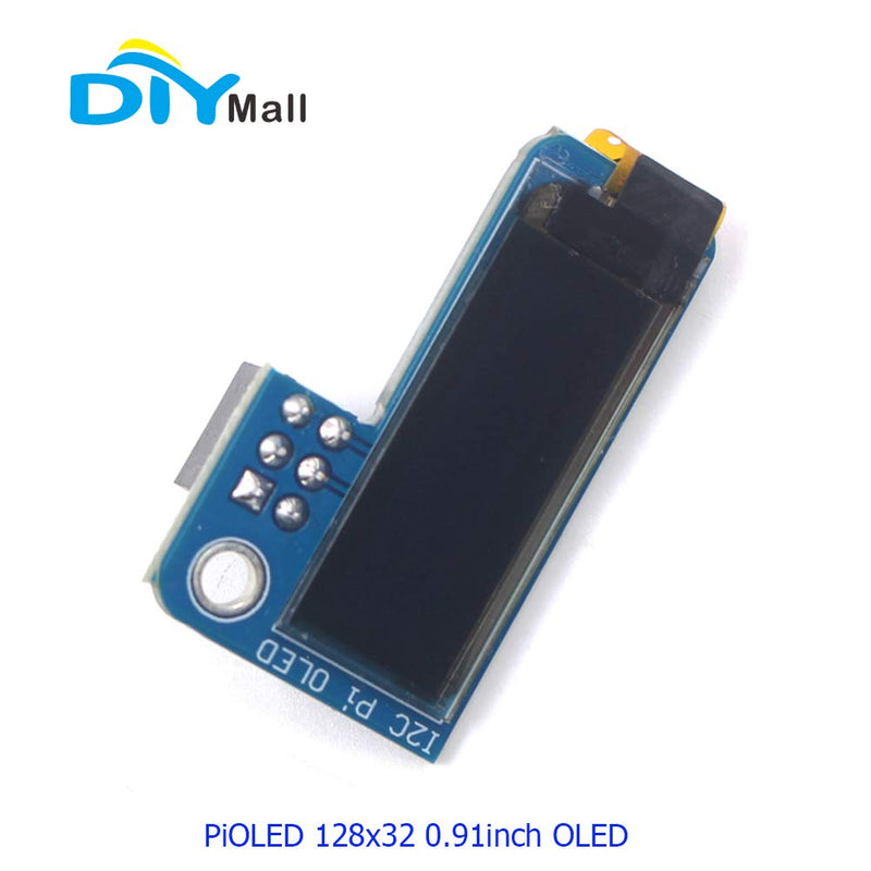  [AUSTRALIA] - DIYmall PiOLED 0.91inch I2C 128X32 SSD1306 OLED Display Module for Raspberry Pi (White x 1pc) White x 1pc