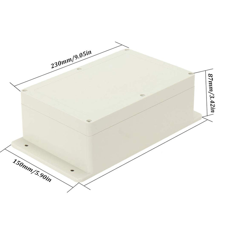  [AUSTRALIA] - Awclub Waterproof Dustproof IP65 ABS Plastic Junction Box Universal Electric Project Enclosure Pale Gray and Fixed Ear 9.05"x5.9"x3.42"(230mm x 150mm x 87mm) 9.05"x5.9"x3.42"