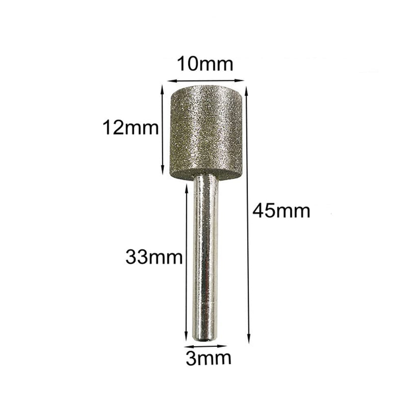  [AUSTRALIA] - Diamond Grinding Bits Kangteer 20pcs 1/8" Shank 10mm Cylindrical 120 Grit Diamond Burr Set Rotary Tools