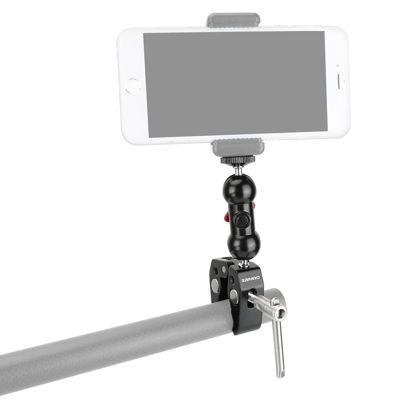  [AUSTRALIA] - CAMVATE 16mm Light Pole Stand Head Mount + Super Clamp with Mini Ball Head + Light Stand Mount Articulated 1/4''-20 Mini Ball Head