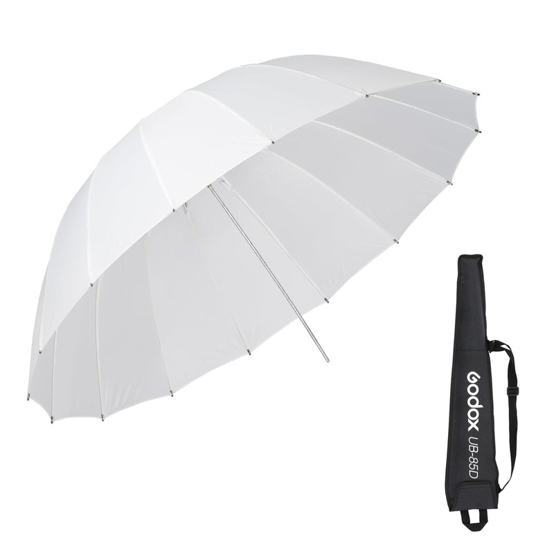  [AUSTRALIA] - Godox UB-85D 33.5in/85cm Parabolic Translucent Umbrella, White Photography Umbrella with Carry Bag Portable for Vedio Studio Shooting Speedlite (UB-85D)