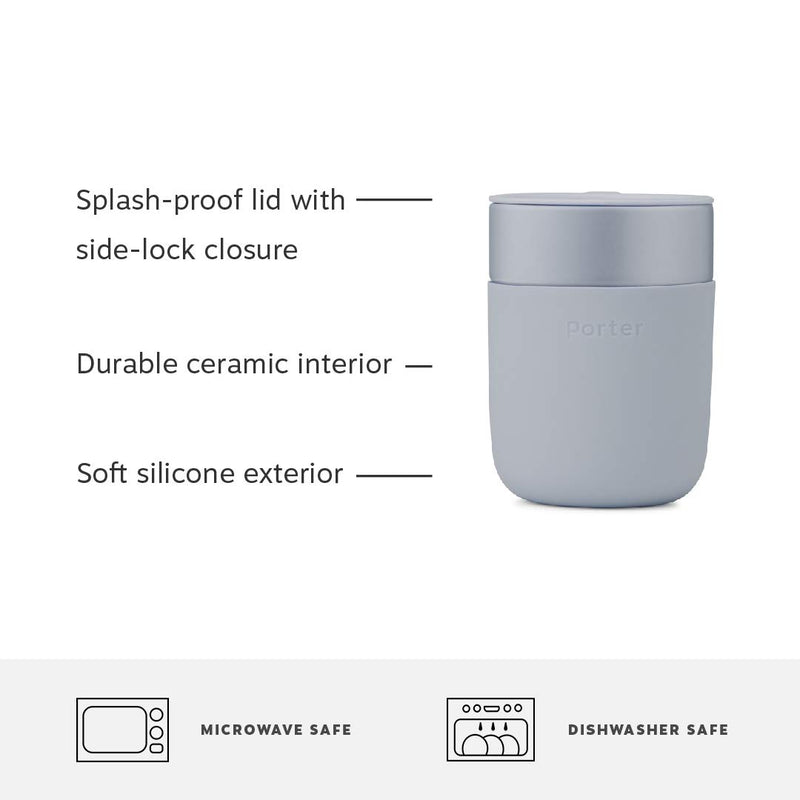  [AUSTRALIA] - W&P Porter Ceramic Mug w/ Protective Silicone Sleeve, Blush 12 Ounces | On-the-Go | Reusable Cup for Coffee or Tea | Portable | Dishwasher Safe 12 Ounce