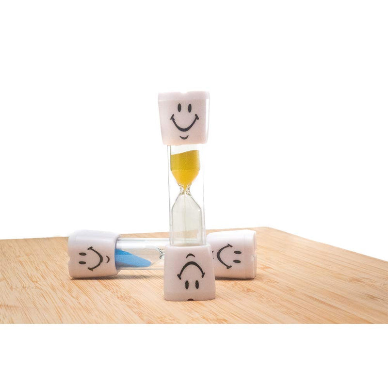  [AUSTRALIA] - Dadam 2 Minute Sand Timer Set of 5 - Smiley Sand Timers Set for Brushing Children's Teeth - 5 Color Colorful Hourglass Timer - Easy to Use for Kids Boys and Girls - Promotes Proper Dental