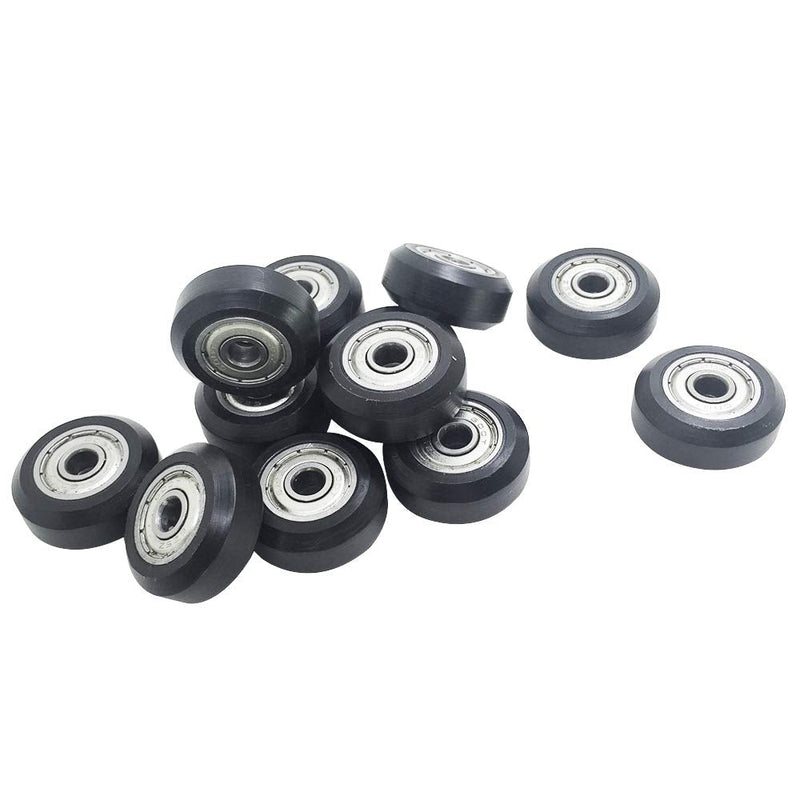  [AUSTRALIA] - AFUNTA 12 Pcs Big Plastic Pulley Wheels with Bearings Gear Perlin for 3D Printer, Compatible with CR-10 / CR-10S / CNC Router Hybrid – Black