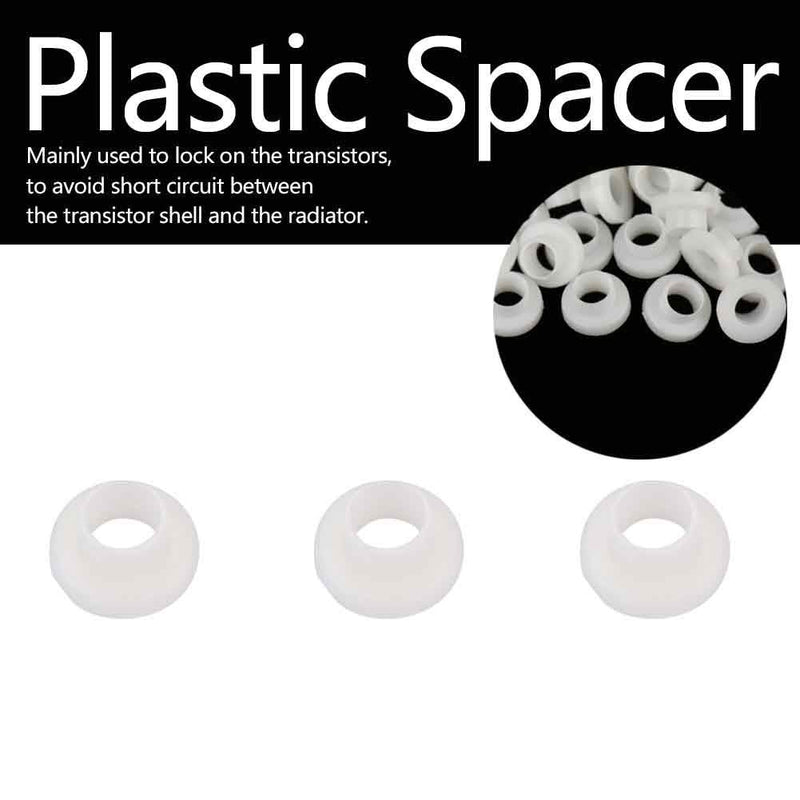  [AUSTRALIA] - Hilitand 100pcs Bushing Washer, Insulated Plastic Spacer Transistor Washer Kit(TW-3（100pcs）) (TW-6（100pcs）) TW-6（100pcs）