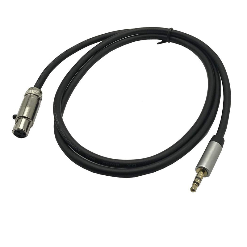  [AUSTRALIA] - MMNNE 5FT 3.5mm/6.35mm Stereo Audio Plug to Mini XLR Female Cable, 1/8" /1/4" TRS Plug to 3-pin Mini XLR Female Headphones Audio Cable (Black 5FT)