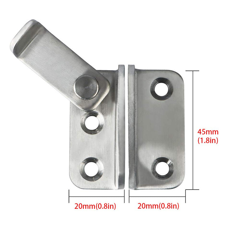  [AUSTRALIA] - Alise 2 Pcs Flip Latch Gate Latches Slide Bolt Latch Safety Door Lock Catch,MS3001-2P Stainless Steel Brushed Finish Small Size Brushed Nickel