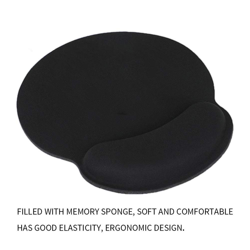  [AUSTRALIA] - HONESTY Smooth Microfiber Memory Foam Mouse Wrist Pad, Ergonomic Resting Mouse Pad and Wrist Support, Comfortable Typing and Pain Relief, Suitable for Computer Games Office and Study, Black (1 Pack) 1 Pack