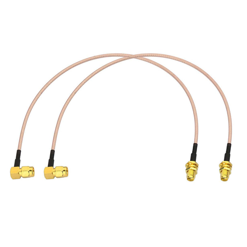 Bingfu SMA Female Bulkhead Mount to SMA Male Right Angle RG316 Antenna Extension Cable 12 inch 30cm 2-Pack Compatible with 4G LTE Router Cellular RTL SDR Receiver 12 inch / 30cm Right Angle - LeoForward Australia