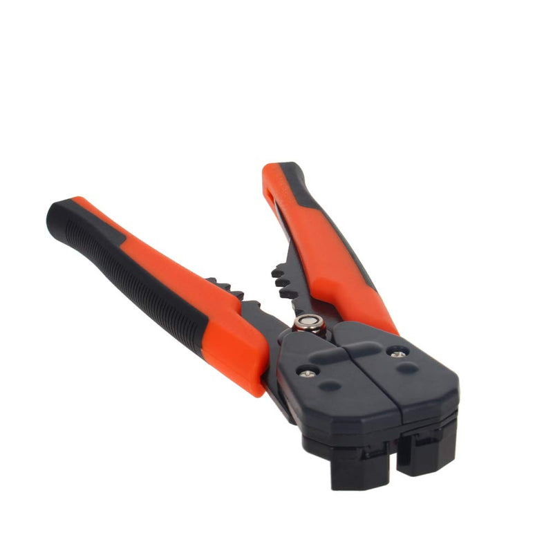  [AUSTRALIA] - Utoolmart Wire Stripper, 8in Self-adjusting Stripping Crimper Cutter tools, 3 in 1 Wire Stripping Pliers 1Pcs 103B Orange Black