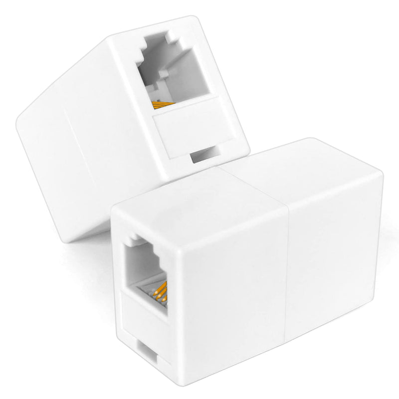  [AUSTRALIA] - NECABLES (5 Pack) RJ11 Coupler Telephone in-Line Coupler Extender RJ11 6P4C Female to Female for Landline Phone and Fax White