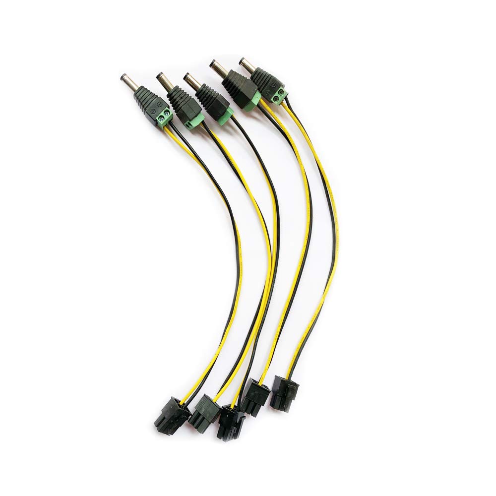  [AUSTRALIA] - 5 Pack 12V DC Input ATX Power Supply Connector Cable Male 5.5mm x 2.5mm to 6pin Cable for pico PSU