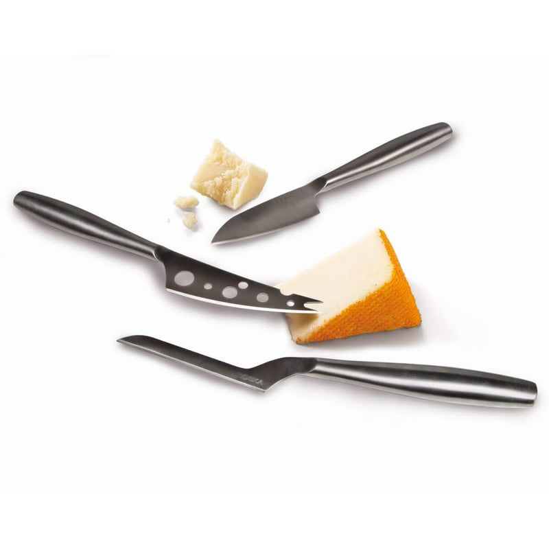  [AUSTRALIA] - BOSKA 3pc Set Copenhagen, Stainless Steel, Explore Collection Cheese Knife, 1 EA 3-Piece Knife Set For All Cheese Types