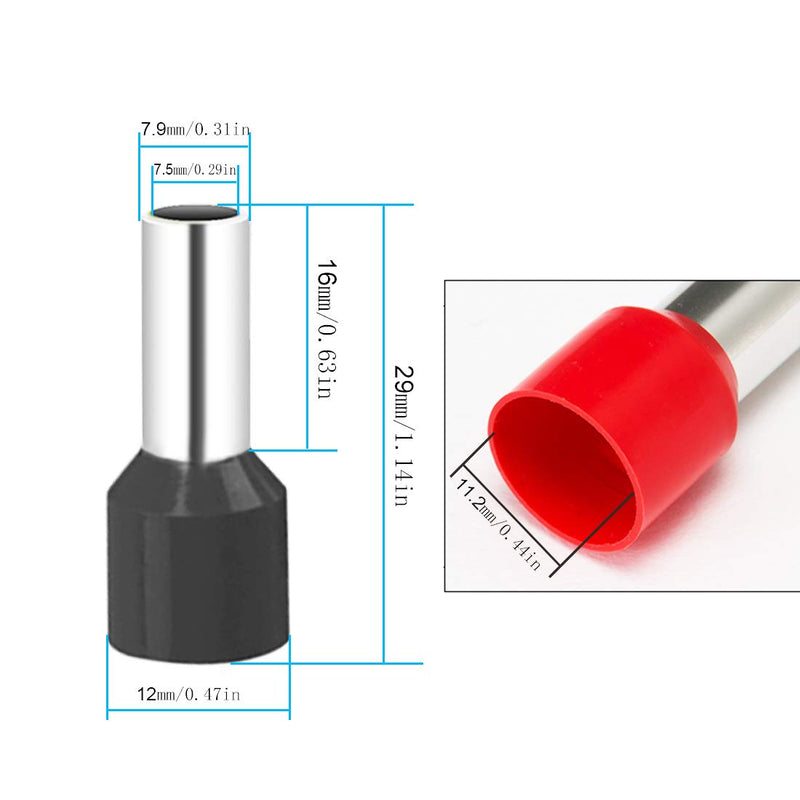  [AUSTRALIA] - XFFCSEC 70PCS 4 Gauge Ferrule Connectors - Insulated End Terminals for Car Amplifier Power-Cable Terminals Clean Install and Better Connection (Black+Red) Black+Red(70PCS)