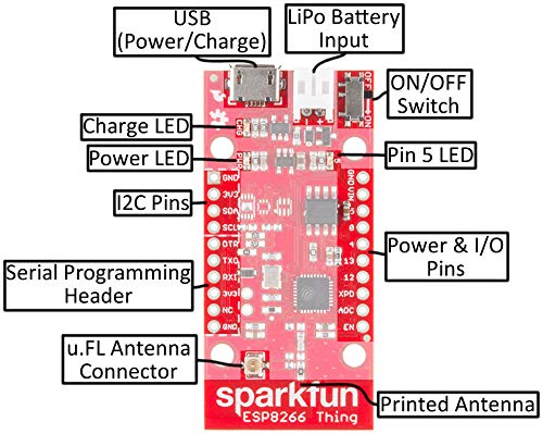  [AUSTRALIA] - SparkFun ESP8266 Thing Starter Kit for Internet of Things WiFi Development Includes headers jumper wires breadboard Serial breakout Mico-B USB Cable and LEDs Use to Start a Project or Learn IoT