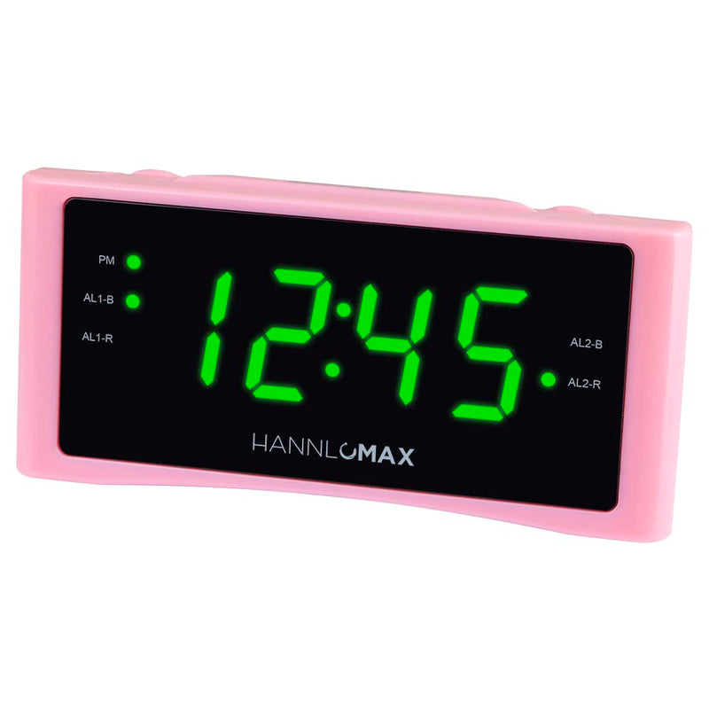  [AUSTRALIA] - HANNLOMAX HX-151CR Alarm Clock Radio, PLL AM/FM Radio, Dual Alarm, 1.2" Red LED Display, AC Operation only. (Pink)